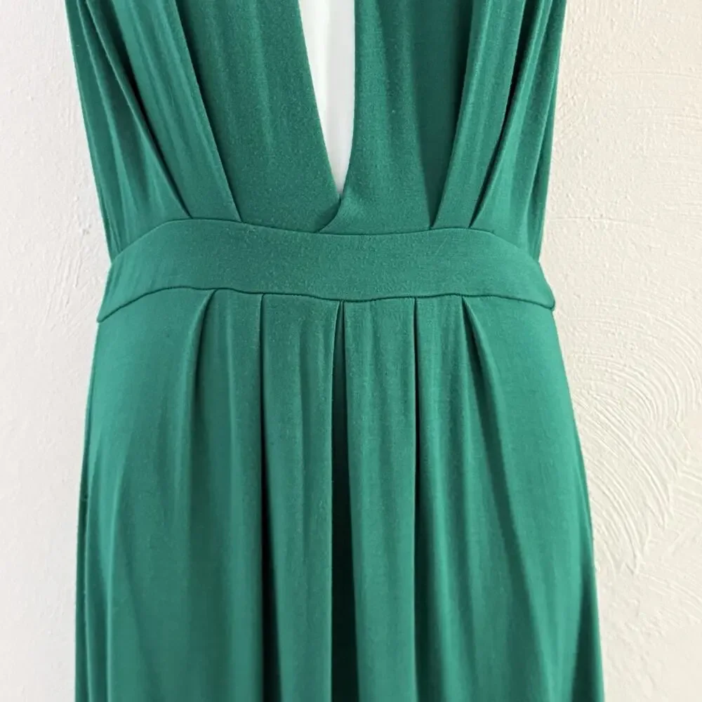 Tart Emerald Green Halter Maxi Dress Backless Plunging Grecian Modal M - Picture 6 of 14